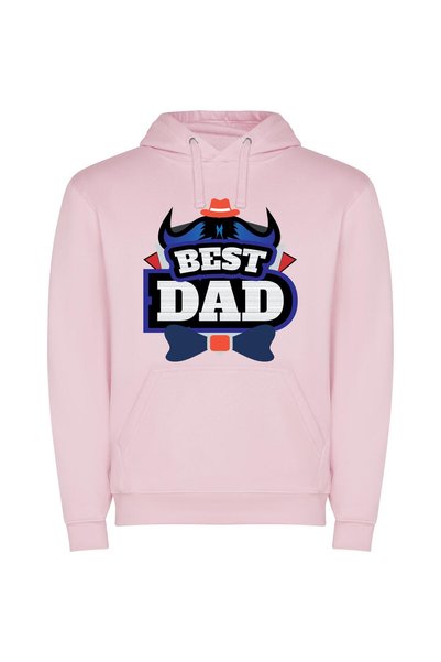 iLovePrints Dapper Dad Emblem Φούτερ με κουκούλα σε χρώμα Ροζ