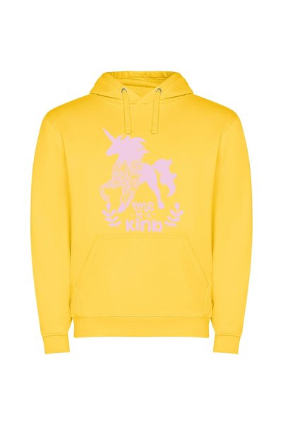 iLovePrints Delicate Unicorn Deluxe Φούτερ με κουκούλα σε χρώμα Κίτρινο