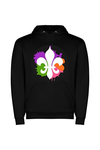 iLovePrints Mardi Ink: Color Splash Φούτερ με κουκούλα σε χρώμα Μαύρο