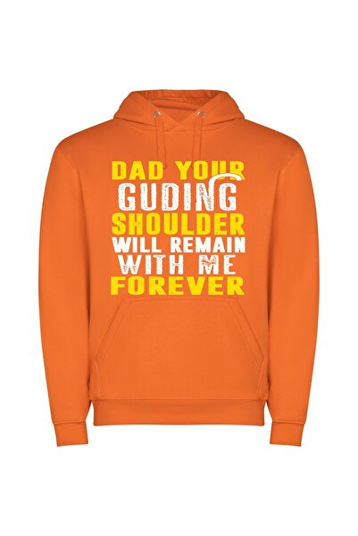 iLovePrints Golden Shoulder Letters Φούτερ με κουκούλα σε χρώμα Πορτοκαλί