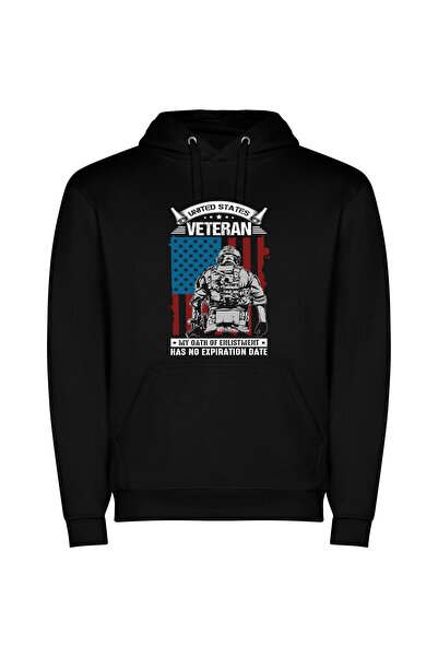 iLovePrints Gallant American Defenders Φούτερ με κουκούλα σε χρώμα Μαύρο