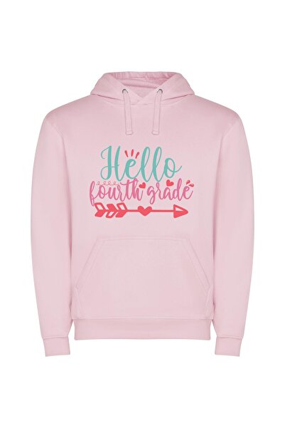 iLovePrints Vibrant Grade Greetings Φούτερ με κουκούλα σε χρώμα Ροζ