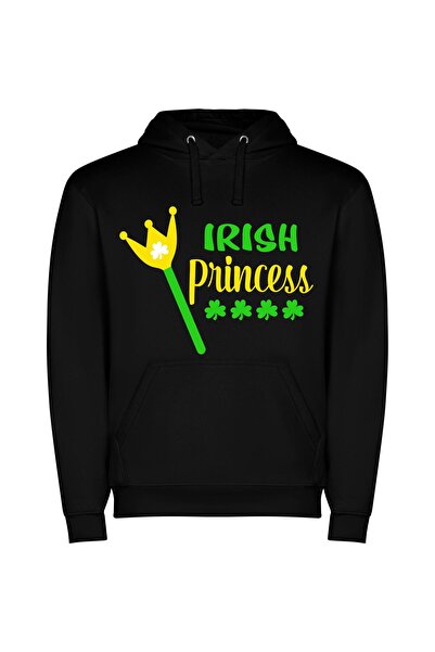 iLovePrints Crowned Irish Sovereign Φούτερ με κουκούλα σε χρώμα Μαύρο