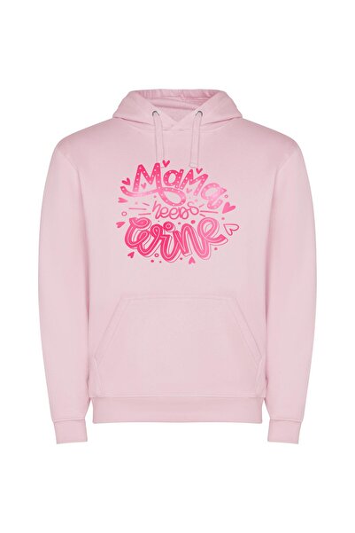 iLovePrints Maternal Magenta Masterpiece Φούτερ με κουκούλα σε χρώμα Ροζ