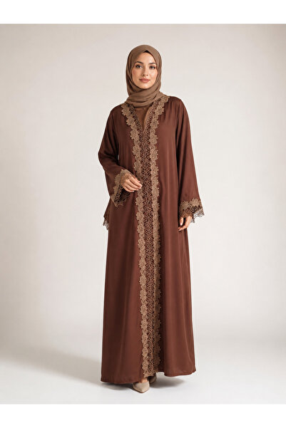Ophelia Al Zahra 3-Piece Open Abaya Set with Inner Dress & Matching Hijab