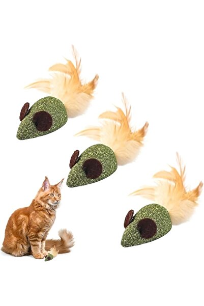 Yelajoy Catnip Mice Toys for Cats (3Pcs) - Natural Catnip Stuffed Kitten Toys...