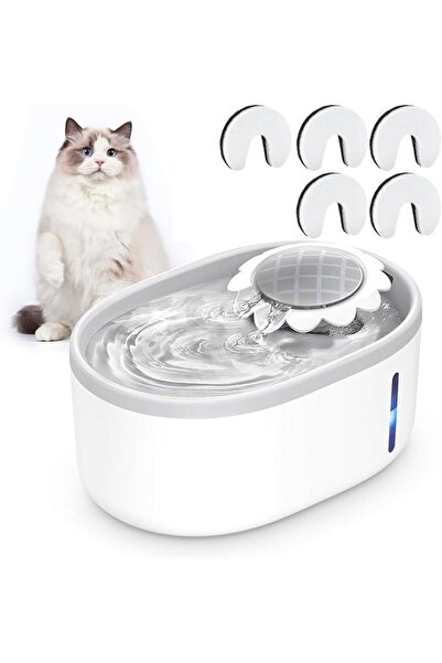 LinJie Cat Water Fountain,67oz/2L Automatic Pet Water Dispenserwith Quiet Pum...
