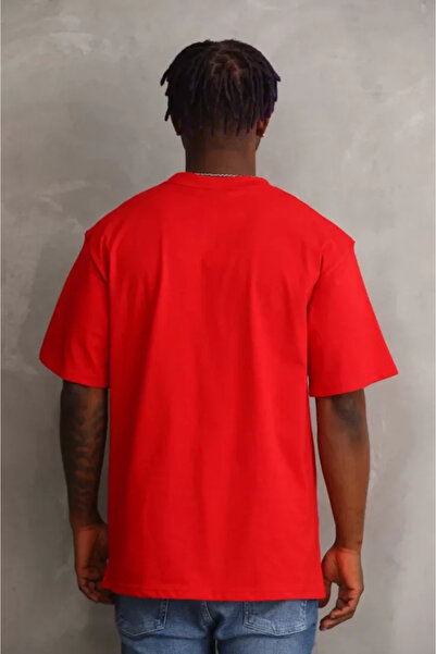modi Unisex printed oversize t-shirt - red