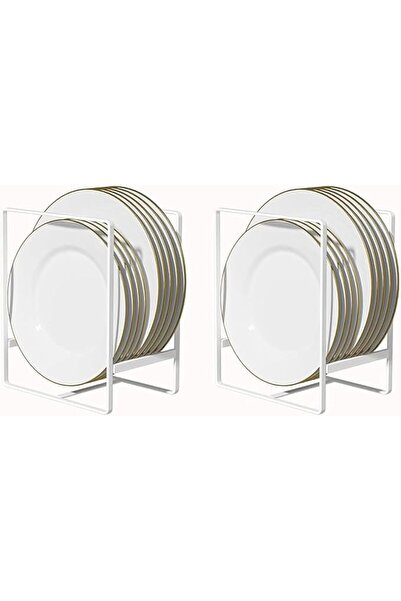 GENERAL Kitchen Space Saver Dish Rack, White Large, Plate Organizer for Cabin...