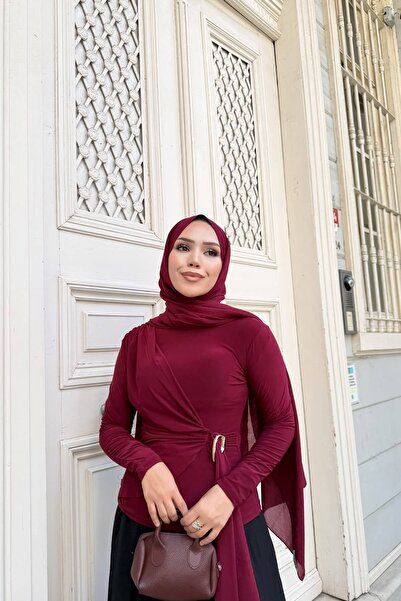 Bwest بلوزة - لون بورجوندي