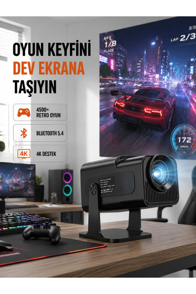 teknotrust جهاز عرض صغير HCS350pro من الجيل الجديد مع نظام تشغيل أندرويد 11