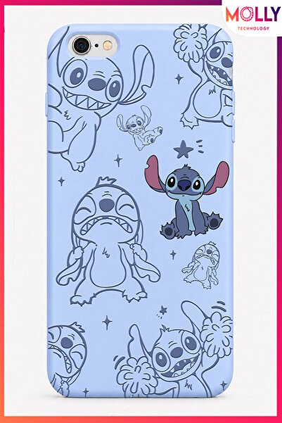 Molly iPhone 6/6S PLUS İçin Bebe Mavisi Stitch Tatlı Çılgınlık Desenli Siliko...