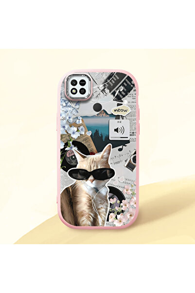 SLIMFELT Xiaomi Redmi 9C/10A Uyumlu Retro etiket tarzı kedi köpek kılıf, moda...