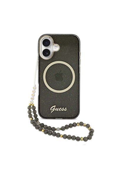 Guess Калъф с ринг, съвместим с iPhone 17, MagSafe/Магнитен, TPU, Черен - черен
