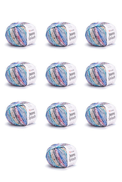 Yarnart Jeans Splash 10 Pieces Hand Knitting Yarn (942) 55% Cotton 45% Polyac...