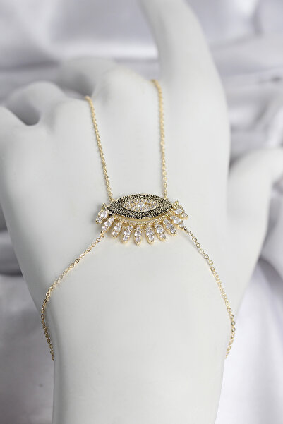 Generic Brand Brass Gold Color Zircon Stone Eye Model Women's Şahmeran