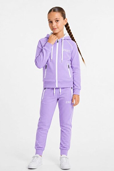 Pina Kids Girl's Scuba Atheletic Raglan Sleeve Hooded Diving Fabric Tracksuit...