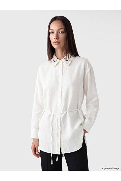 LC Waikiki White Lace Collar Women's Shirt Tunic