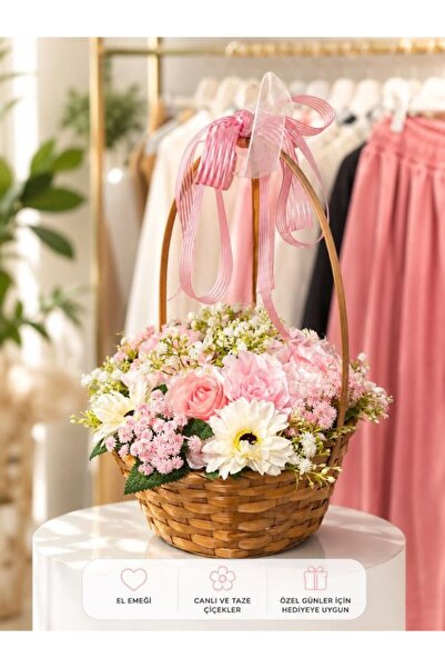 Tasarım Pink Luxe Çiçek Sepeti