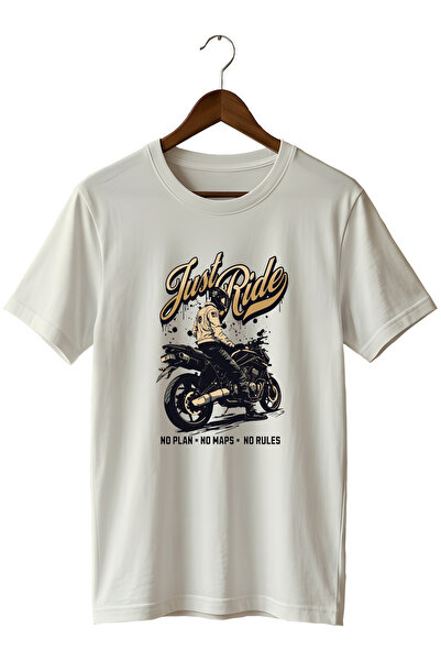 remonz Μπλουζάκι Unisex με στάμπα Just Ride Motorcu – Με θέμα τη μοτοσικλέτα,...