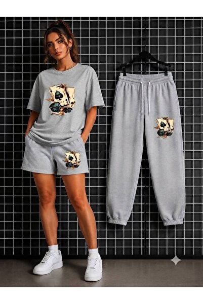 CLOTHES33 T-Shirt, Sweatpants, Shorts 3-Piece Combination, Thin Summerwear, S...