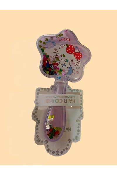 Takıcım_777 Kız Çocuk İçi Pullu Hello Kitty figürlü Tarak