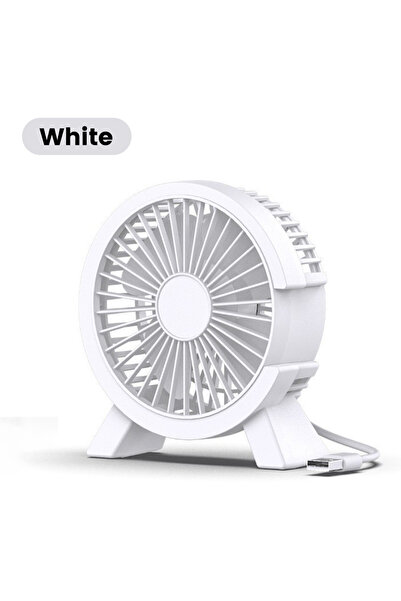 Choice1 White Mini USB Desk Fan Portable Rechargeable Fan Ultra Quiet For Stu...