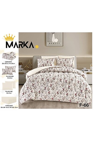 Generic Summer Floral Patterned Quilt Set - Cool and Soft Fabric - 4 Pieces