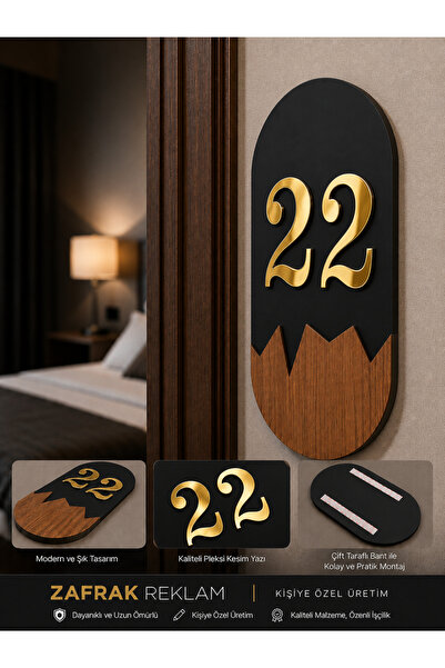 zafrakreklam Customizable Plexiglass, Wood, Apartment -Flat Hotel Office Door...