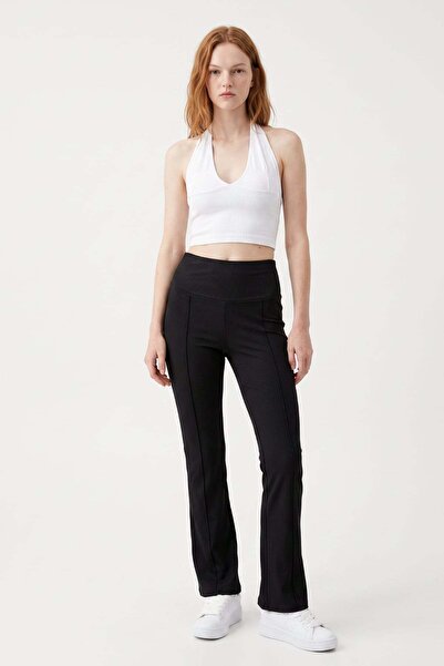 HAKKE High Waist Ribbed Flare Pants