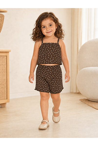 AKİF GİYİM Baby Girl & Child Crop Top and Shorts Set