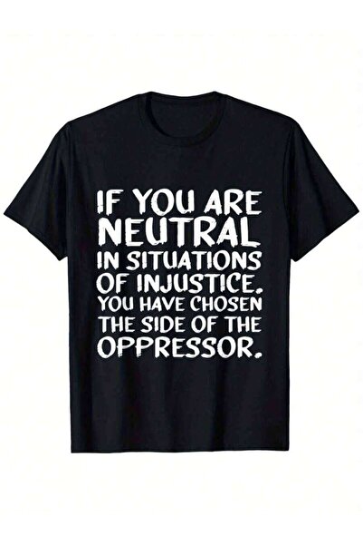 9JY تي شيرت بأكمام قصيرة للجنسين بتصميم فضفاض جديد من If You Are Neutral In S...