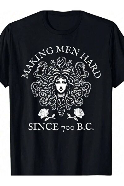 799 Men'sMedusa Graphic T-Shirt Casual Crew Neck Tee, Greek Mythology Snake P...