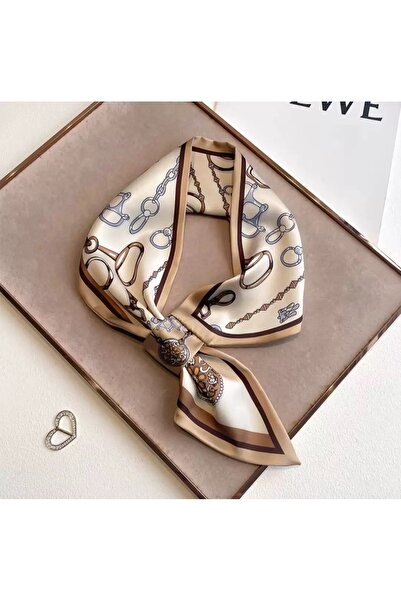 EMAYS DESIGN Premium Chain Patterned Satin Twilly Scarf |   Women's Neck, Hai...