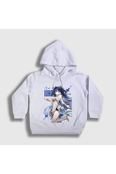 Presmono Unisex Kids White Iuno Wuthering Waves Hooded Sweatshirt 617459Tt