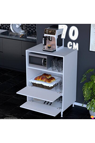 Eliusta Linea Üstü Açık Mutfak Dolabı 70 cm Mikrodalga Fırın Tezgahı Çift Kap...