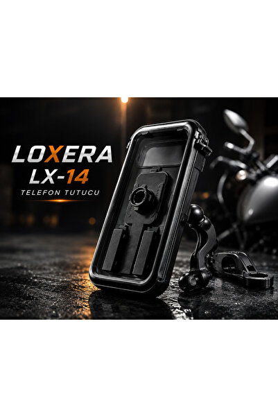 LOXERA LX-14 Su Geçirmez Motosiklet Telefon Tutucu | Ayna Bağlantılı Dokunmatik Kılıf