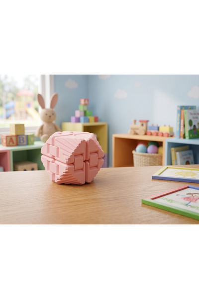 Pembe Sonsuz Stres Küpü-Fidget Cube - Katlanabilir Ve Şekil Değiştiren Odaklanma Oyuncağı Stres Çarkı Alternatifi