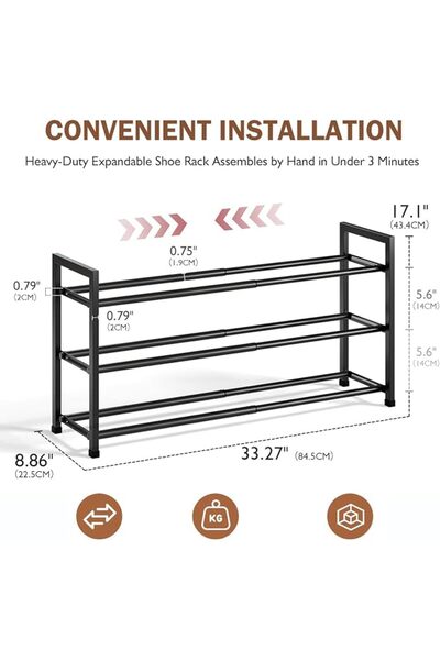 Winsoyya 7 Tiers Shoe Rack with removable shelves, Sturdy Durable Free Standi...