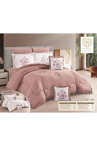 NAJMA Nofrin Microfiber Summer Quilt Reversible Plain and Textured - 8 Pieces...