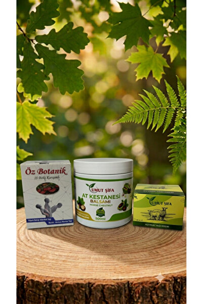 At Kestanesi - Kuyruk Yağı - Öz Botanik 18 Bitki Karışımlı Krem 3'lü SET 3 x 500ml,250ml,100ml