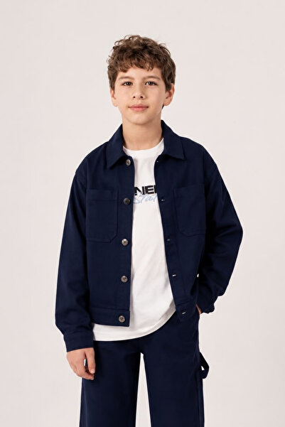 GİYİCEM TEKSTİL Boy's Washable Soft Jacket with Buttoned Pockets 1102