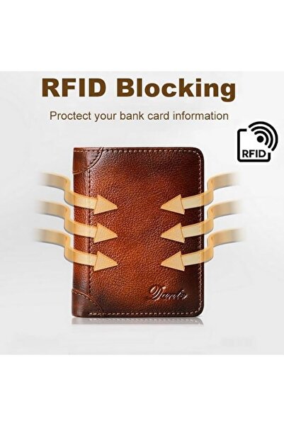 BLYPHOO محافظ جلدية للرجال مع خاصية حجب إشارات RFID: محفظة من الجلد الأصلي لل...
