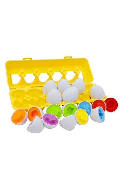 OEM Jucărie educativă sortator de forme în formă de cofraje de ouă – 12 piese
