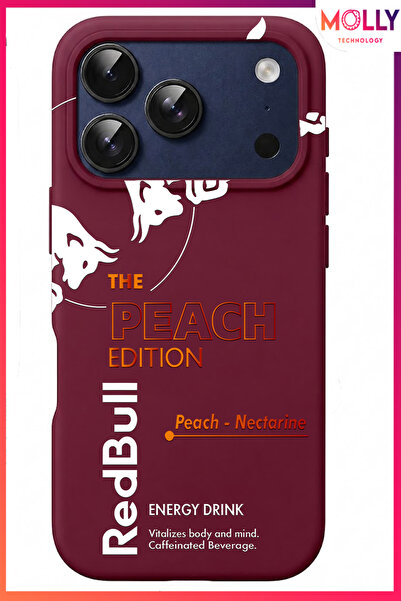 Molly iPhone 17 PRO İçin Vişne The Peach Edition Desenli İçi Kadife Silikon K...
