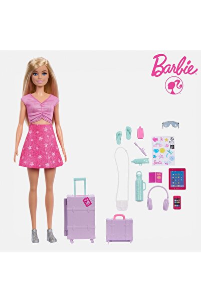 mattel Păpușa Barbie Malibu Endless Adventures cu set de bagaje și jucării te...
