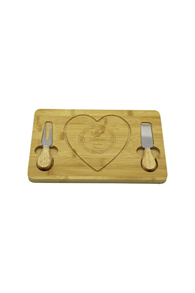 OSKA GLOBAL Heart-Shaped Knife Right-Handed Wood Bamboo Breakfast Cheese Pres...