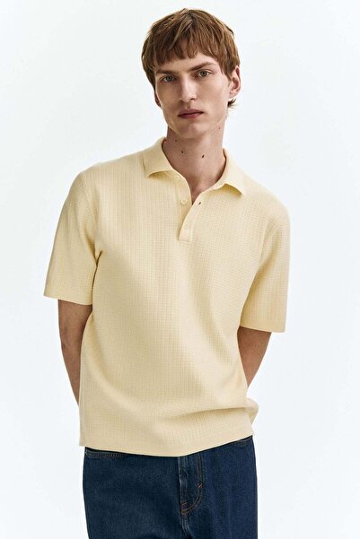 H&M Regular Fit Textured-knit polo shirt