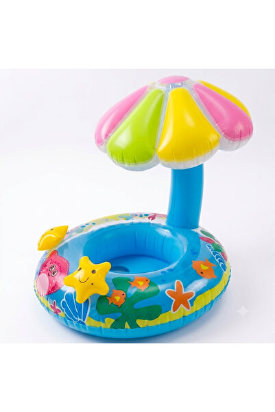 Downtown Palmiye Gölgelikli Tenteli Çocuk Deniz Simiti Baby Float Bebek Deniz...