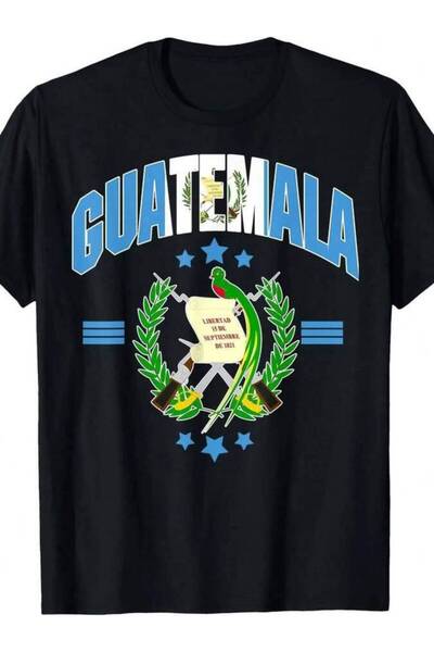 NOURAM [100% Cotton]Love With Guatemala Flag Quetzal Bird Emblem T-Shirt Grap...